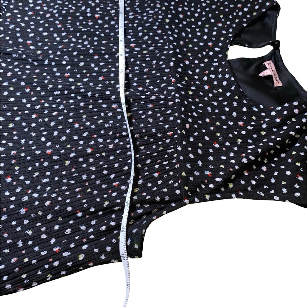 Juicy Couture‎ Black  peplum Blouse with Colorful Dots - Picture 3 of 5